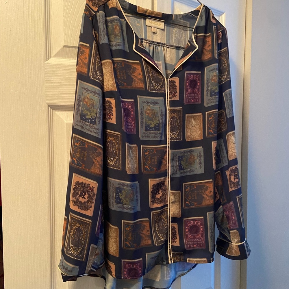 ModCloth Podcast Co-host Blouse Book Print